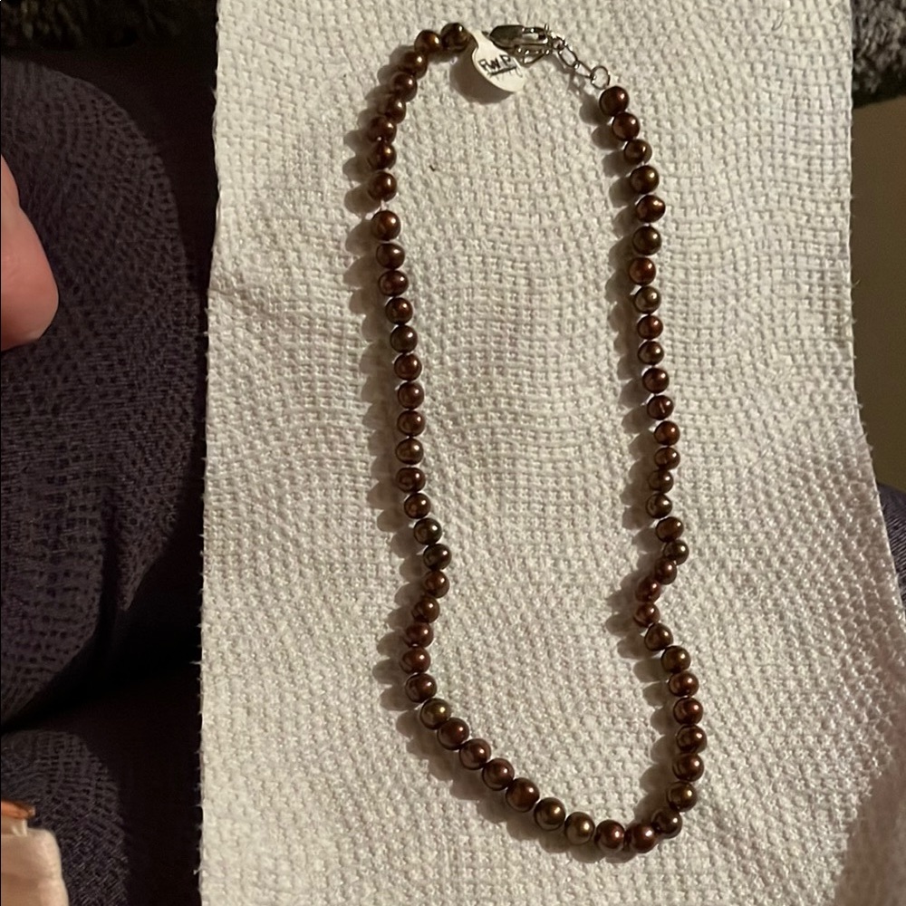 Elegant Brown Pearl Necklace